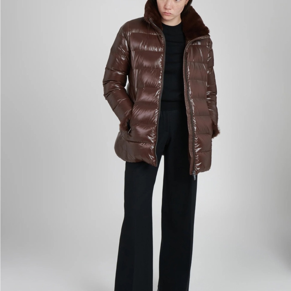 The Recycled Planet Company down puffer jacket Savo with faux fur trim